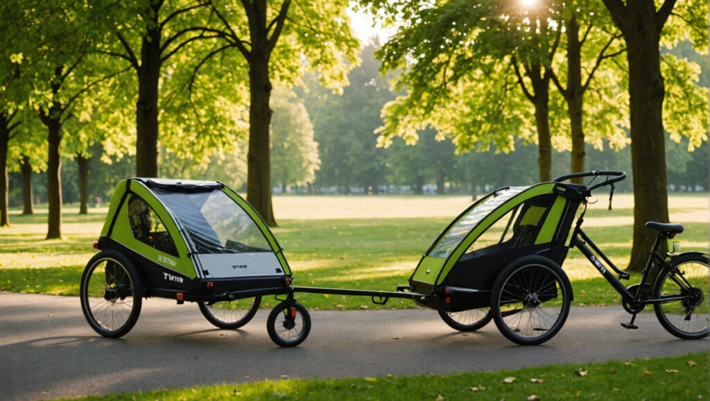 découvrez la remorque vélo b twin, idéale pour transporter vos enfants ou vos affaires en toute sécurité. pratique et légère, elle s'adapte parfaitement à votre vélo, offrant confort et maniabilité pour vos balades à deux roues.